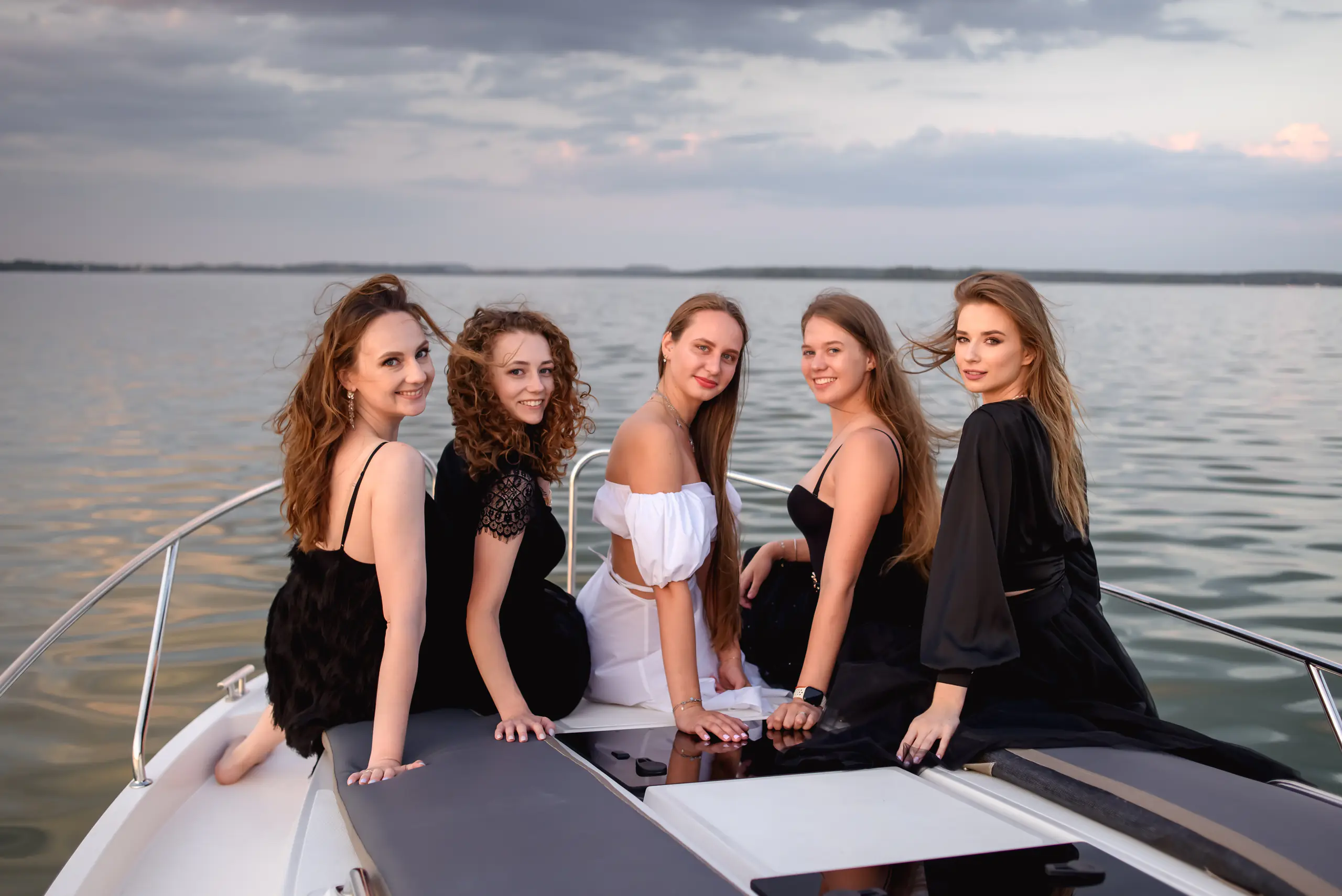 Hen party celebration on a luxury yacht