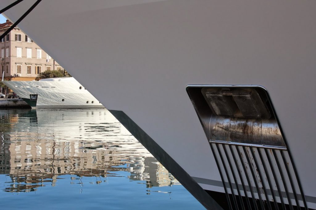 Super yachts moored in a major port on the Adriatic coastline