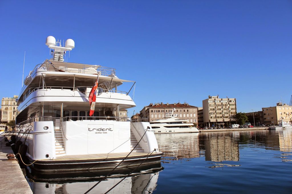 Croatian super yachts in town of Rijeka, North Croatia