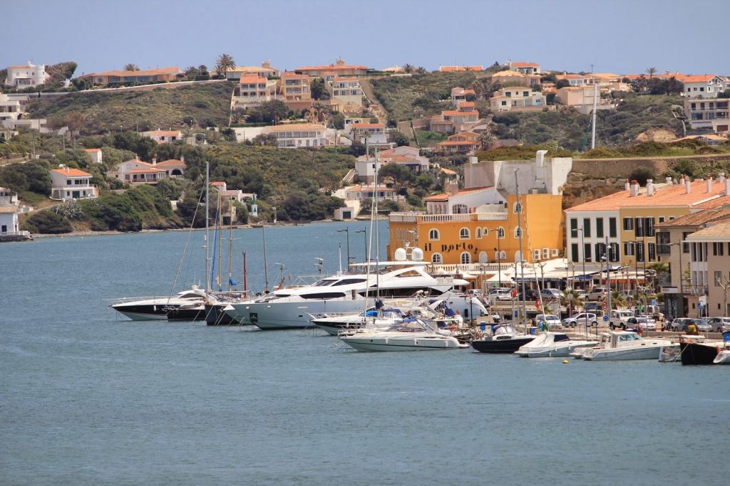 Luxury Yachts moored in Mahon, Menorca in the Balearics