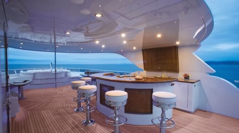 Flybridge on board of 45m luxury Super Yacht Excellence